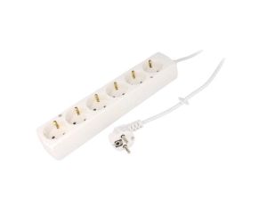 Przedłużacz 6-gniazd z/u Schuko 16A 10m /H05VV-F 3x1,5/ biały PS-670S T-974860