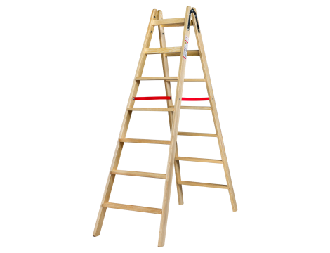 AWTOOLS DRABINA DREWNIANA  2x 7 STOPNI 150KG - 4