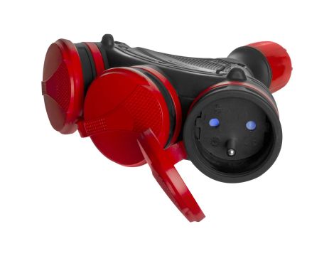 AWTOOLS GNIAZDO  EXTREME POTRÓJNE Z KLAPKAMI IP54 16A - 3