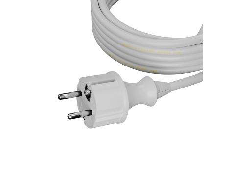 AWTOOLS PRZEWÓD Z WTYCZKĄ 5m 2x1,5 BIAŁY H05VV-F - 3