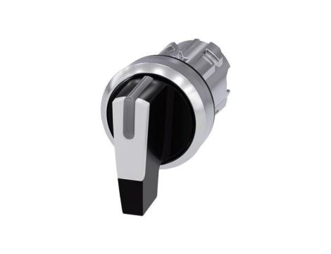 Przełącznik długie pióro 3 pozycyjny 22mm bez samopowrotu możl podświetlenie czarny/biały metal SIRIUS ACT 3SU1052-2CL60-0AA0