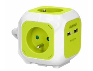 ORNO PRZEDŁ KOSTKA 4x2P+Z 2xUSB