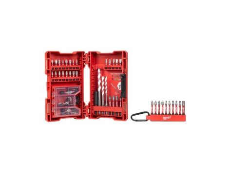 MILWAUKEE ZESTAW WIERTEŁ I BITÓW 55szt. UDAROWYCH Z KARABIŃCZYKIEM.... %%%
