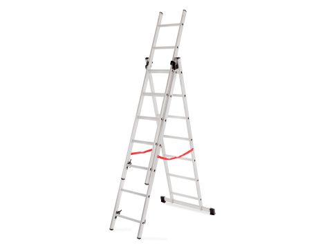 AWTOOLS DRABINA ALUMINIOWA BASIC 3x7 STOPNI 150KG