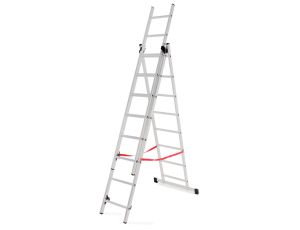 AWTOOLS DRABINA ALUMINIOWA BASIC 3x8 STOPNI 150KG