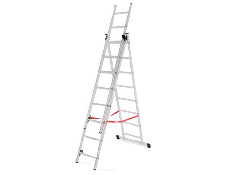 AWTOOLS DRABINA ALUMINIOWA BASIC 3x8 STOPNI 150KG