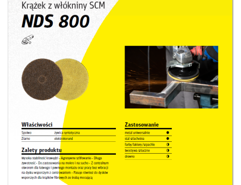 KLINGSPOR KRĄŻEK ŚCIERNY Z WŁÓKNINY 125mm NDS800 MEDIUM /10szt.