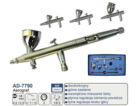 ADLER AEROGRAF 0,2mm+0,3mm AD-7790