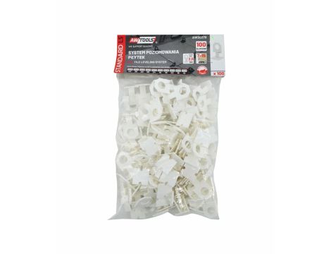 AWTOOLS SYSTEM POZIOMOWANIA PŁYTEK STANDARD 2,0mm - 7-15mm - KLIPS 100szt.