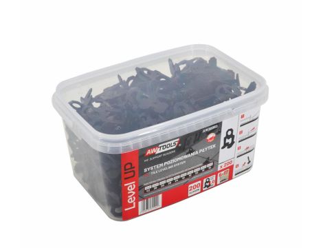AWTOOLS SYSTEM POZIOMOWANIA PŁYTEK LEVEL UP 2,0mm - 6-17mm - KLIPS 200szt.