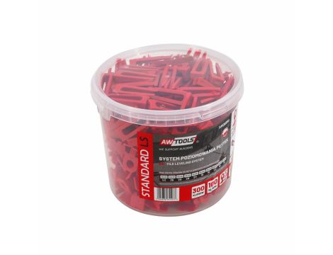 AWTOOLS SYSTEM POZIOMOWANIA PŁYTEK STANDARD 3,0mm - 7-15mm - KLIPS 300szt. + KLIN 100szt.