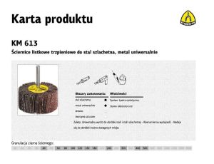 KLINGSPOR ŚCIERNICA LISTKOWA TRZPIENIOWA KM613  80mm x 50mm x 6mm gr. 60
