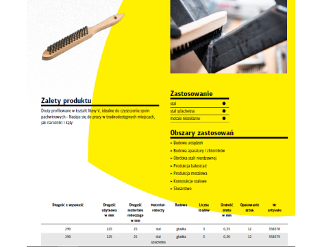 K.SZCZOTKA DO SPAWÓW PACHWINOWYCH DRUT STALOWY