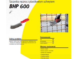 K.SZCZOTKA RĘCZNA UCHWYT PLASTIKOWY BHP600 DRUT NIERDZEWNY