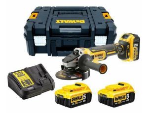 DEWALT SZLIFIERKA KĄT. 18V DCG405P3 125mm 3x5,0Ah BL WŁ. SUWAKOWY