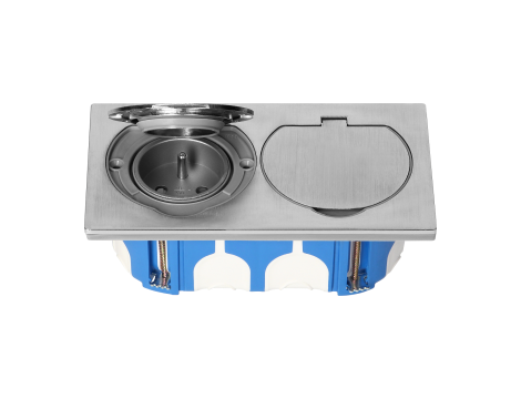 ORNO GNIAZDO PODWÓJNE HERMETYCZNE IP55 STAL NIERDZEWNA Z WIATROSZCZELNĄ PUSZKĄ MONTAŻOWĄ