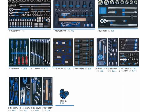 KT ZESTAW 308 NARZĘDZI WE WKŁADACH Z PIANKI EVA