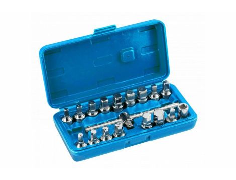 HOGERT ZESTAW KLUCZY DO SPUSTU OLEJU 3/8" 18el.