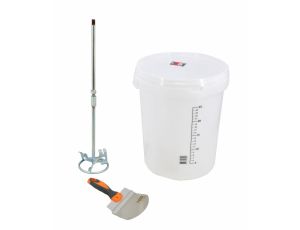 AWTOOLS ZESTAW DO MIESZANIA GŁADZI SZPACHLOWEJ 3 ELEM. WIADRO+MIESZADŁO+SZPACHELKA PROFILOWANA - image 2