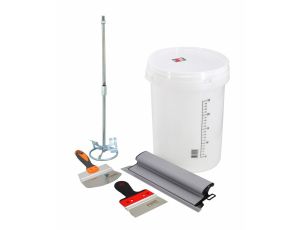 AWTOOLS ZESTAW DO MIESZANIA GŁADZI SZPACHLOWEJ 5 ELEM. NR.2 WIADRO+MIESZADŁO+SZPACHELKA PROFILOWANA+SZPACHLA FASAD+SZPACHLA WYKOŃCZ. - image 2