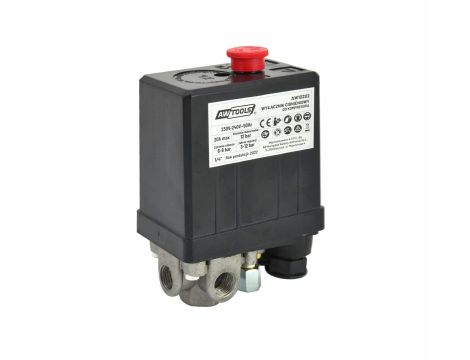 AWTOOLS WYŁĄCZNIK CIŚNIENIOWY KOMPRESORA PRESOSTAT 230V 3 WEJŚCIE 1/4"