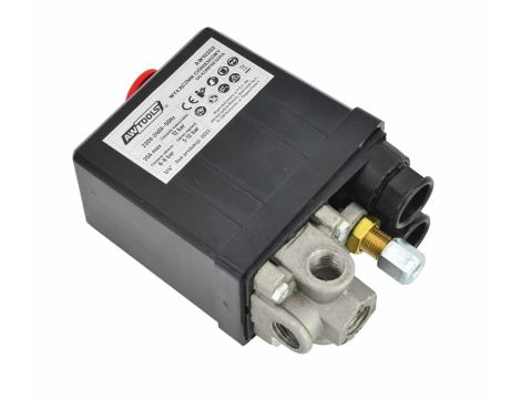 AWTOOLS WYŁĄCZNIK CIŚNIENIOWY KOMPRESORA PRESOSTAT 230V 3 WEJŚCIE 1/4" - 2