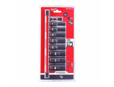 MILWAUKEE ZESTAW NASADEK UDAROWYCH DŁUGICH 3/8" 9szt.