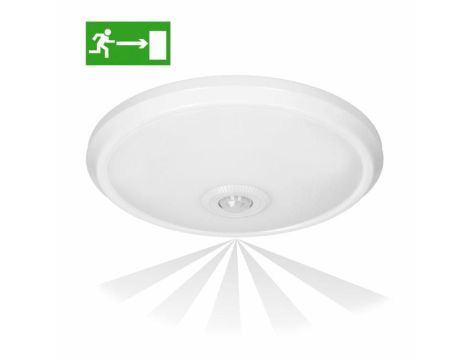 ORNO PLAFON ZONDA LED EMERGE12W, BIAŁY, PC, CZUJNIK PIR