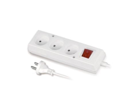 Przedłużacz z wyłącznikiem 3-gniazda b/u 10A 3m /OMY 2x1/ biały PS-360WS T-106060