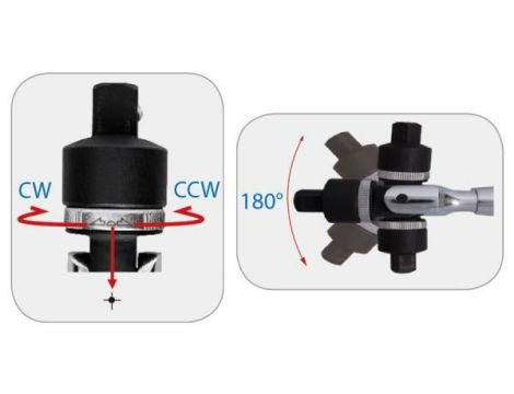 KING TONY GRZECHOTKA PRZEGUBOWA TELESKOPOWA 3/4" 24Z 610-960mm UCHWYT GUMOWY - 2