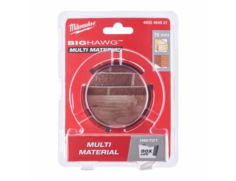 MILWAUKEE OTWORNICA BIG HAWG  76mm MULTI MATERIAL