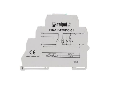 Przekaźnik interfejsowy 1P 6A 12V DC PI6-1P-12VDC-01 854596