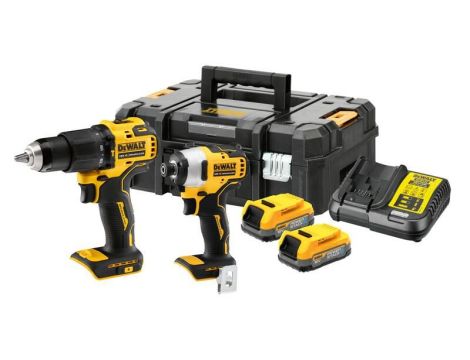 DEWALT ZESTAW COMBO 18V WKRĘTARKA UDAROWA DCD709 + ZAKRĘTARKA DCF809 2x1,7Ah POWERSTACK DCK2062E2T