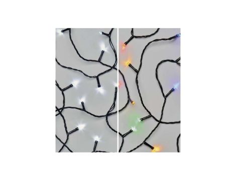 Lampki choinkowe 100LED 10m, 2 w 1 zimna biel lub multikolor, czarny, 8 programów, IP44 D4AJ01