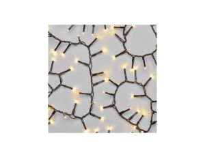 Lampki choinkowe LED Classic Cluster, jeżyk, 400 LED 8m, ciepła biel, czarny, IP44, timer D4BW02
