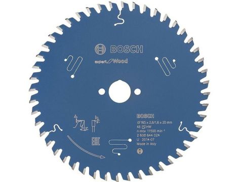 BOSCH PIŁA TARCZOWA Z WĘGLIKIEM DO DREWNA EXPERT WOOD 165 x 20 x 2,6mm 48 ZĘBY 2608644024