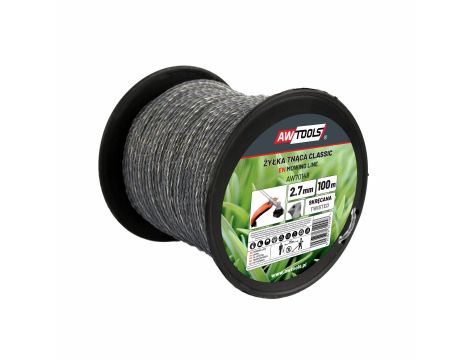 AWTOOLS ŻYŁKA TNĄCA CLASSIC 2,4x100m/SKRĘCANA