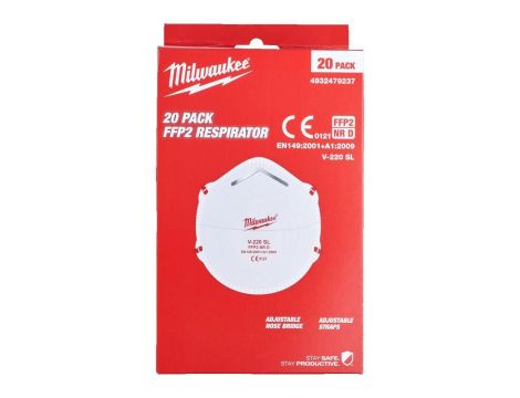 MILWAUKEE PÓŁMASKA FFP2 /20 szt. - 2