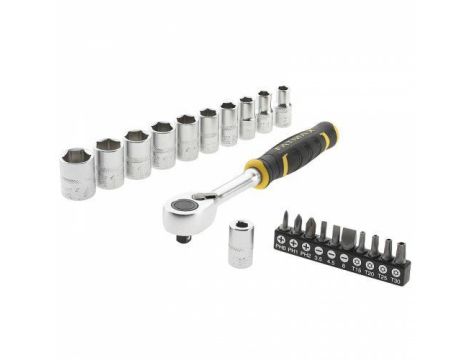 STANLEY ZESTAW KLUCZY  21el. 1/2" NASADKI + BITY