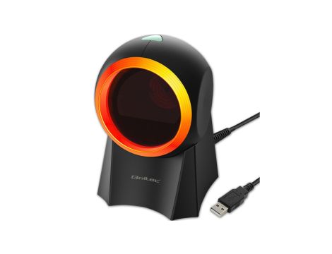 Qoltec Stacjonarny skaner czytnik kodów kreskowych i QR 1D 2D USB