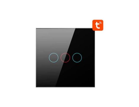 Dotykowy Włącznik Światła ZigBee Avatto ZTS02-EU-B3 Potrójny TUYA (czarny)
