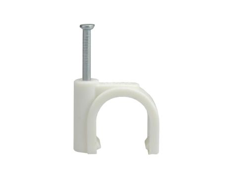 Uchwyty kablowe z gwoździem KLIP / FLOP 16mm białe do kabli i przewodów okrągłych 100szt.