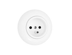 Gniazdo pojedyncze podtynkowe z ramką 2P+Z 16A biały połysk LOFTICA