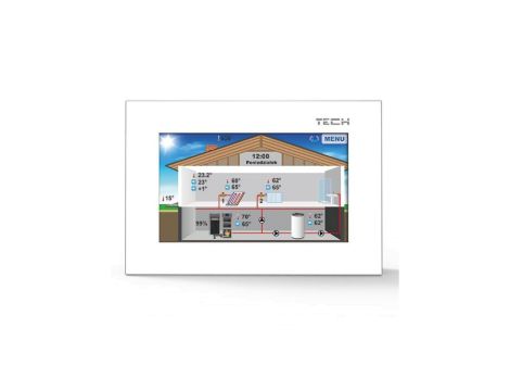 TECH ST-281 - Regulator pokojowy z komunikacją RS szklany kolor biały