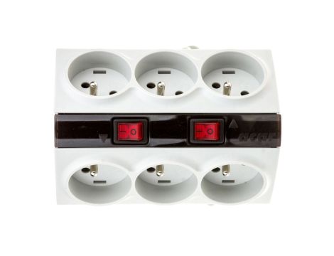 Przedłużacz przeciwprzepięciowy 6-gniazd z/u ACAR SMART 3m szary