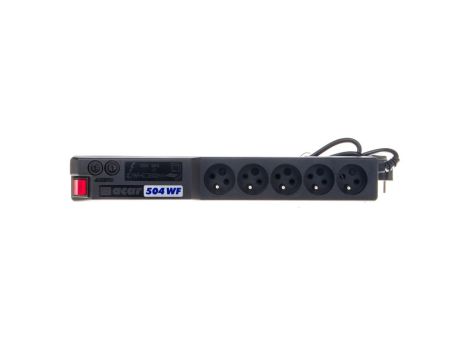 Przedłużacz przeciwprzepięciowy 5-gniazd z/u ACAR 504WF RACK 19 3m czarny