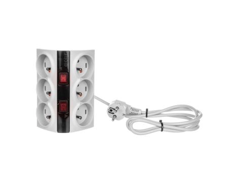 Przedłużacz przeciwprzepięciowy 6-gniazd z/u ACAR SMART 1,5m szary