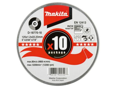 MAKITA TARCZA DO CIĘCIA METALU 125mm x 1,2mm x 22,23mm /10szt.
