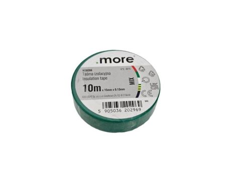 Taśma izolacyjna 15mm x 0,13mm KOLOR MIX 10m 1szt