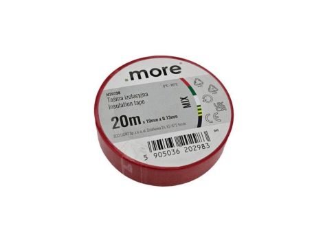 Taśma izolacyjna 19mm x 0,13mm KOLOR MIX 20m 1szt